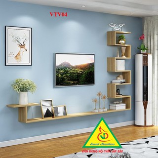 BỘ KỆ TI VI TREO TƯỜNG TRANG TRÍ VTV04 - NỘI THẤT LẮP RÁP VIENDONG ADV