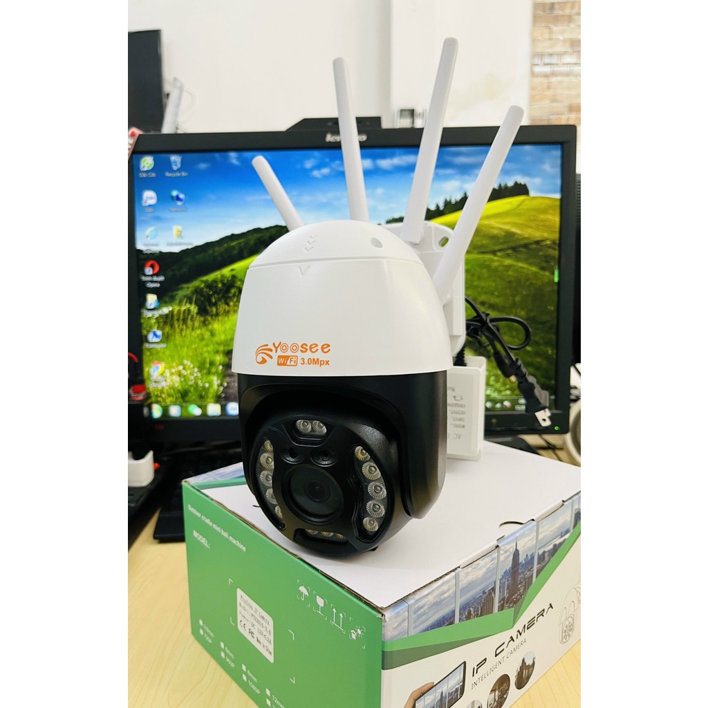 CAMERA WiFi Yoosee 360 Ngoài Trời 15 Led 5Mp Siêu Nét ống kính rộng - đàm thoại 2 chiều, có màu ban đêm - BH 12T