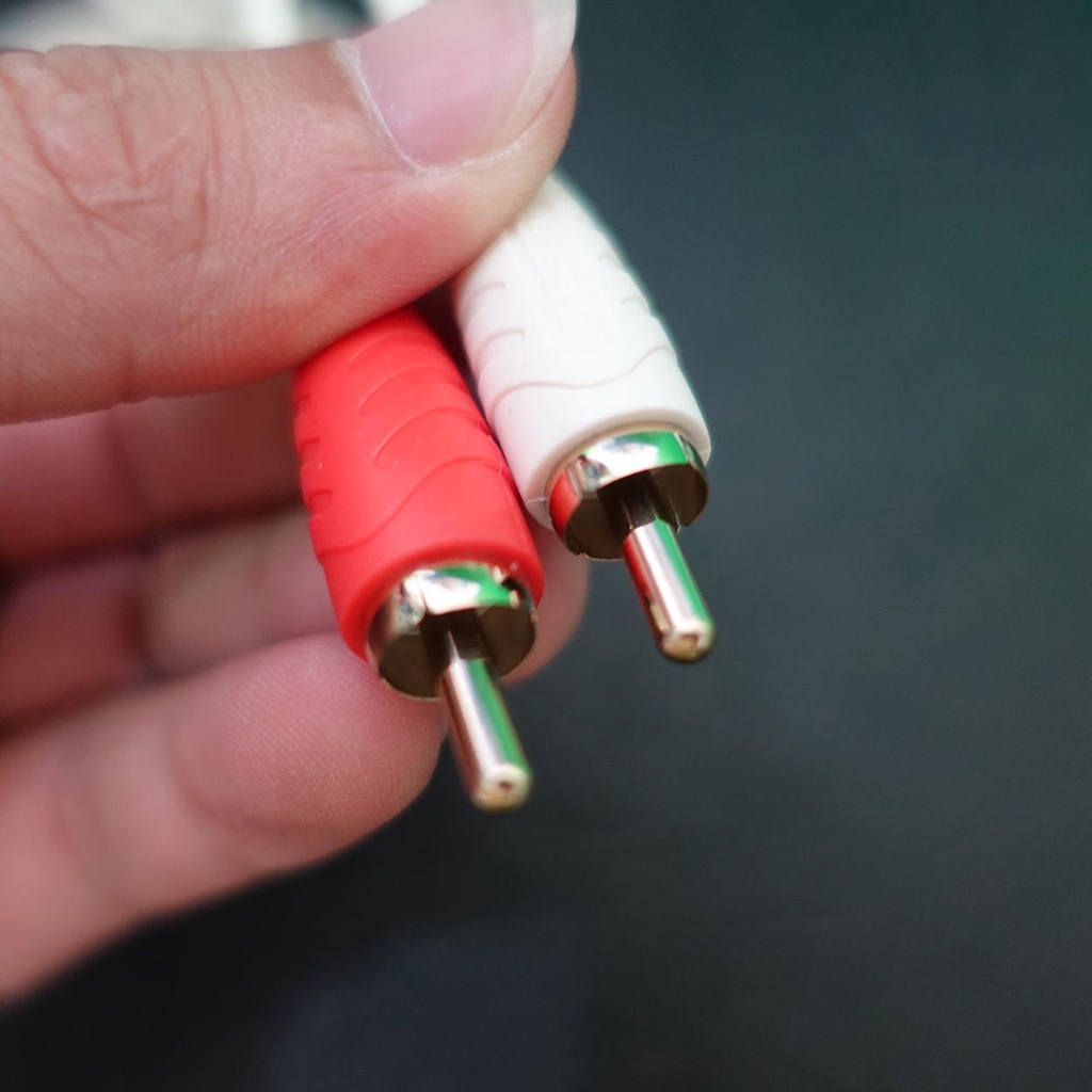 Dây loa 1 ra 2 CHOSEAL dài 1,8m 3m 5m, Dây loa 1 đầu 3,5mm ra 2 đầu AV kết nối thiết bị âm thanh chuẩn xịn