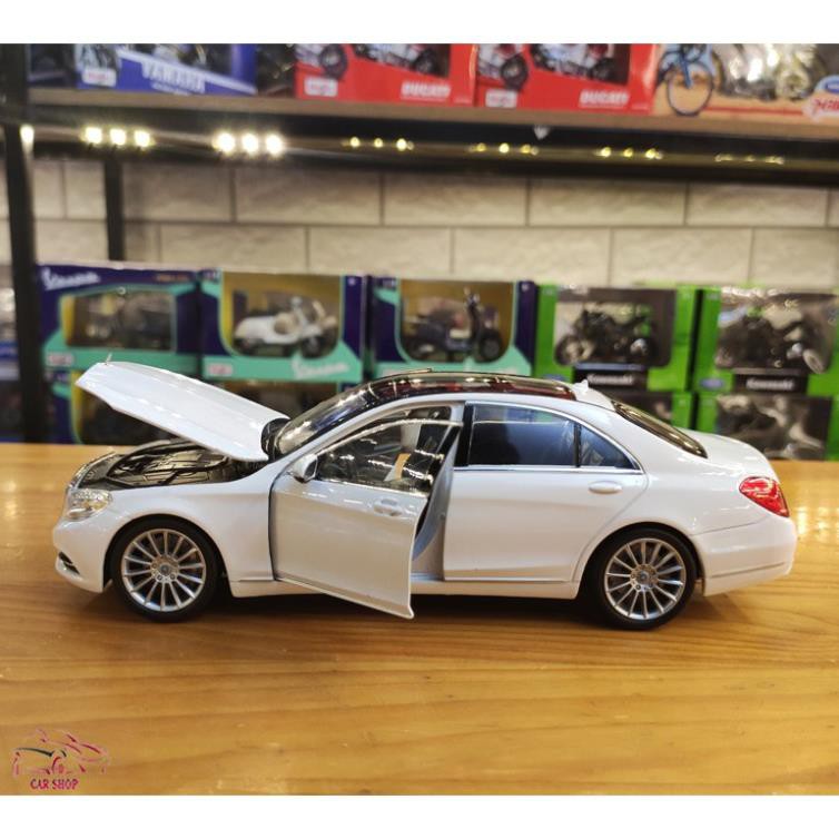 Xe Mô Hình - Mô hình xe Sắt Mercedes-Benz S500 Welly FX tỉ lệ 1:24 màu trắng