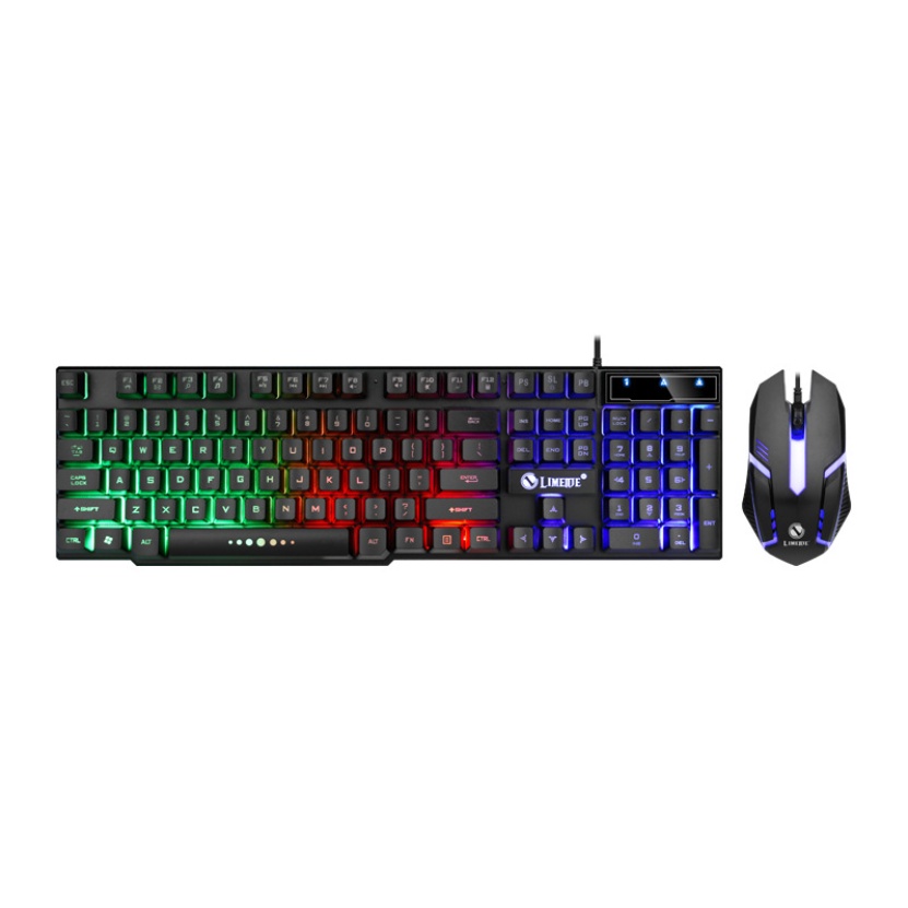 Bàn Phím Máy Tính Gaming Nút Vuông Chính Hãng Limei GTX300 Kèm Chuột Máy Tính Có Dây Chuyên Game Đèn LED Ấn Tượng
