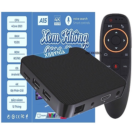 VINABOX A15 - RAM 2GB ROM 16GB, MẪU VINABOX MỚI NHẤT NĂM 2020 TÌM KIẾM GIỌNG NÓI, GIAO DIỆN ANDROID TV 10