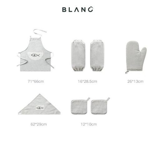 [Mã BMBAU50 giảm 7% đơn 99K] Set Tạp Dề Nấu Ăn Làm Bếp Lupin BLANC'