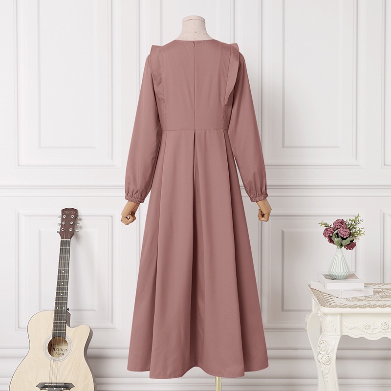 Váy maxi Zanzea tay dài có khóa kéo sau lưng phong cách cổ điển thời trang cho nữ