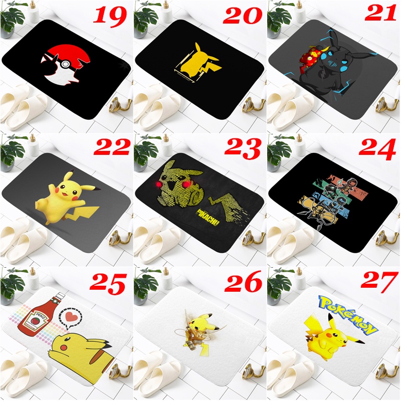 Thảm Lót Sàn Nhà Tắm Chống Trượt In Hình Pikachu Pokemon Kiểu Nhật Bản Dễ Thương Trang Trí Nhà Cửa