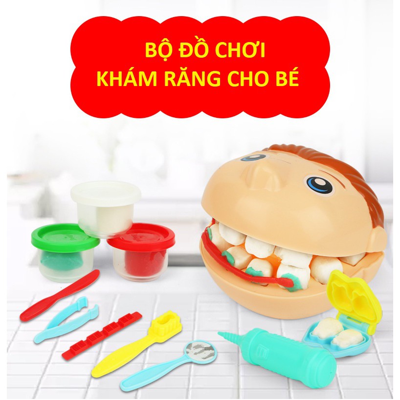 Bộ đồ chơi đất nặn chăm sóc sức khỏe răng miệng cho bé