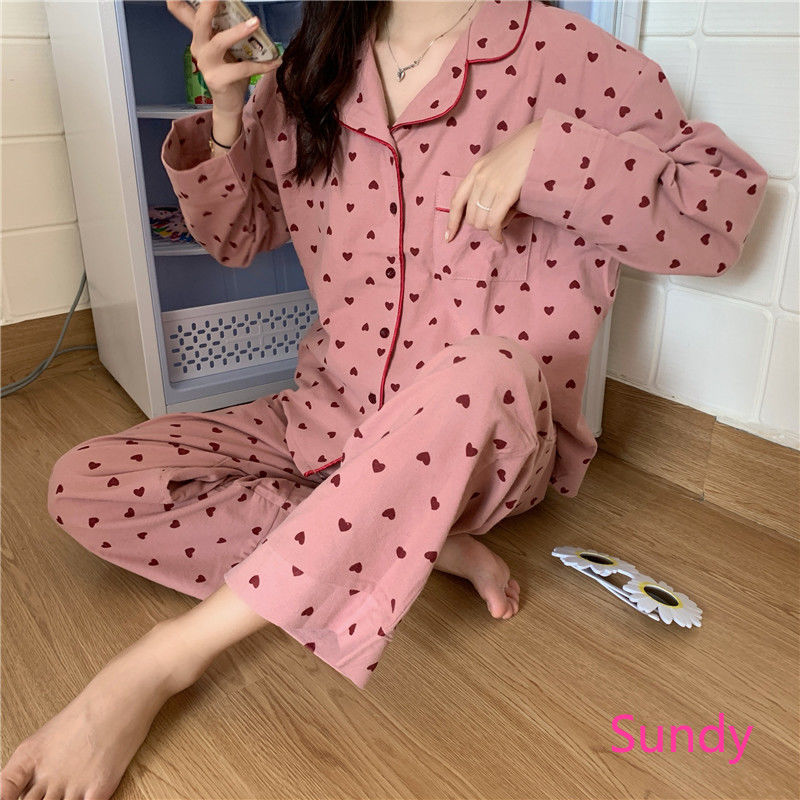 Set đồ mặc nhà phong cách Hàn Quốc trẻ trung xinh xắn cho nữ