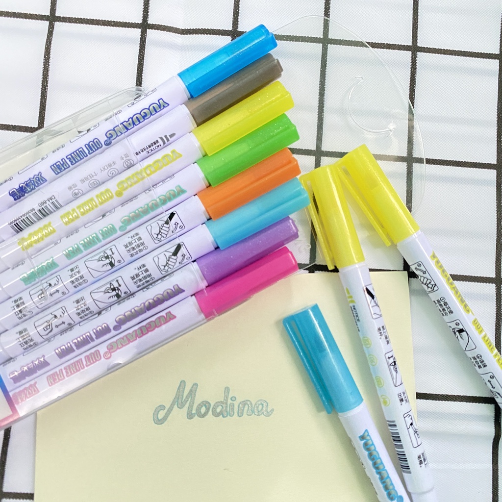 Bút nhũ metallic nhiều màu, bút kim tuyến nhiều màu cao cấp, nét đi mực tạo viền độc đáo