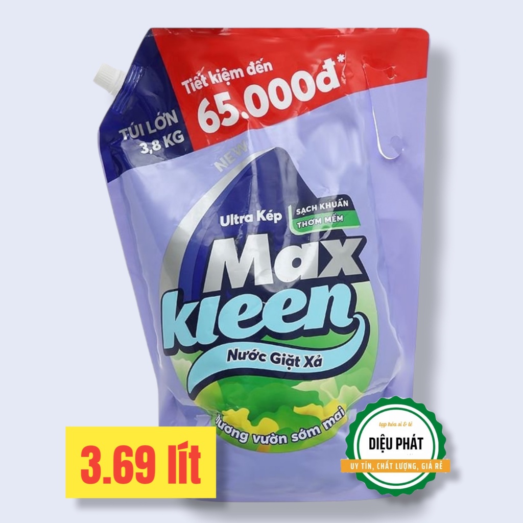 ⚡️ Nước Giặt Xả Maxkleen Ultra Kép Hương Vườn Sớm Mai Túi 3.8kg