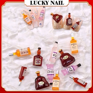 Charm nail chai rượu trang trí móng , charm nail cao cấp gắn móng