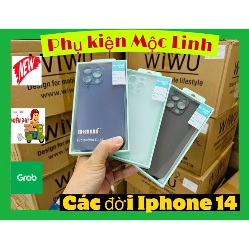 ⚡️CHÍNH HIỆU MEMUMI SIÊU MỎNG BẢO VỆ CAMERA ⚡️ ỐP IPHONE 14 PRO MAX / 14 / 14 PRO /  14 MAX 0.3MM LỤA SIÊU MỎNG KHOE MÁY