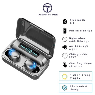 Tai nghe Bluetooth Wireless F9 Pro, tai nghe không dây bluetooth 5.0, bass cực mạnh, pin khủng, cảm ứng và chống nước