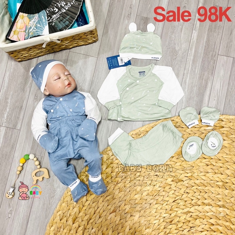 Mompa - Bộ sơ sinh sợi tre mềm mại, thấm hút tốt MP307
