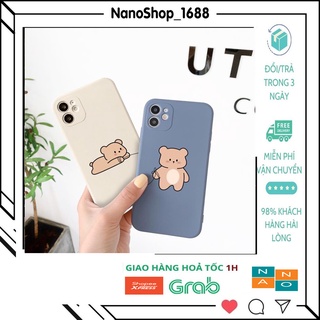 Ốp Iphone Cạnh Vuông In Hình Gấu Dễ Thương 7,8plus,x,xs,xsmax,11,1promax,12,12promax,13,13prmax