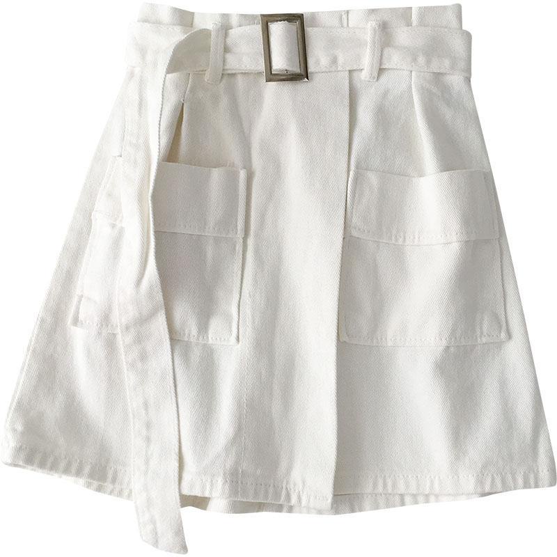 Jiashucheng Chân Váy Denim Ngắn Dáng Chữ a Phối Thắt Lưng Thời Trang Mùa Hè 2023 Phong Cách Hàn Quốc Cho Nữ
