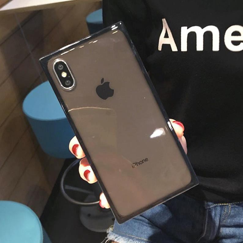 Ốp điện thoại vuông màu trong suốt đơn giản cho iPhone 6 6S 7 8 Plus X XS MAX XR 11 PRO MAX TPHCM