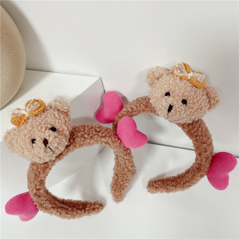 Băng đô cài tóc đính nơ họa tiết hoạt hình dễ thương cho nữ