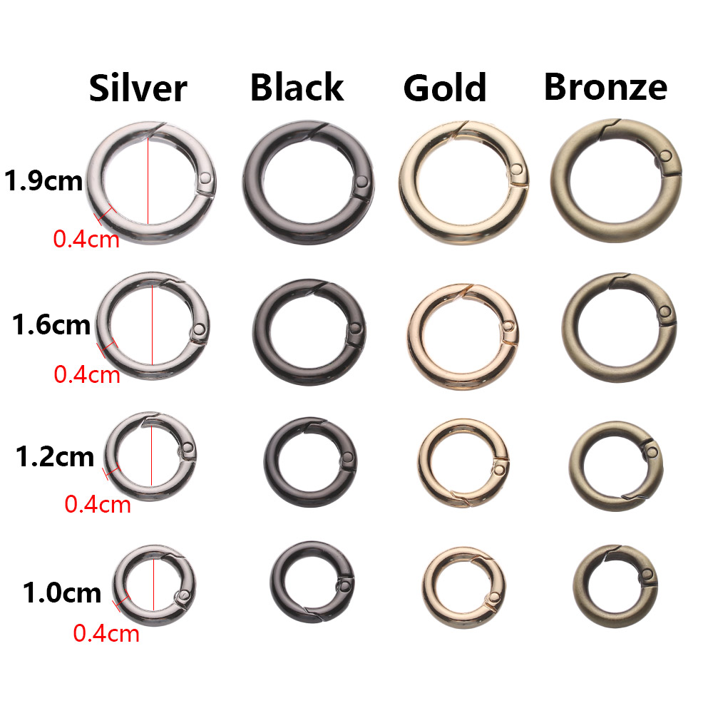 Bộ 2 móc chụp tròn dạng đẩy 16 / 19mm dùng khóa dây đeo túi xách cao cấp tiện dụng