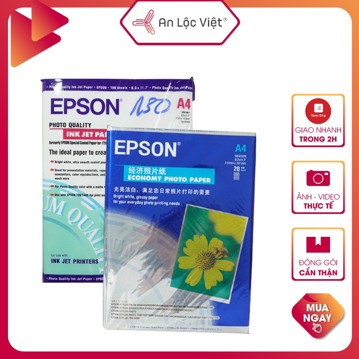 Giấy in ảnh – giấy in màu EPSON A4 130gsm,230gsm