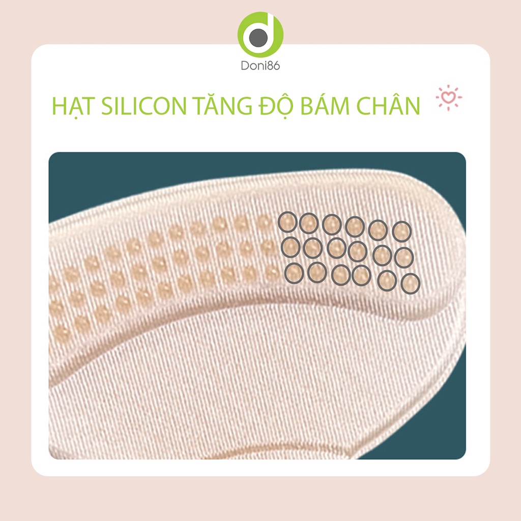 Miếng lót giày cao gót, nửa bàn chân bảo vệ gót chân ép hạt silicone chống tuột và giảm đau gót chân - Doni - DOPK208