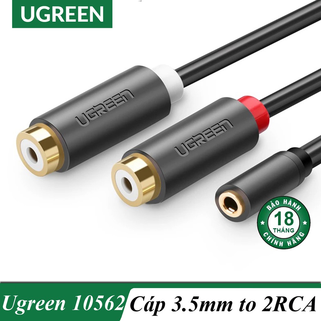 CÁP CHUYỂN 3.5MM FEMALE TO 2RCA FEMALE 10562 CAO CẤP