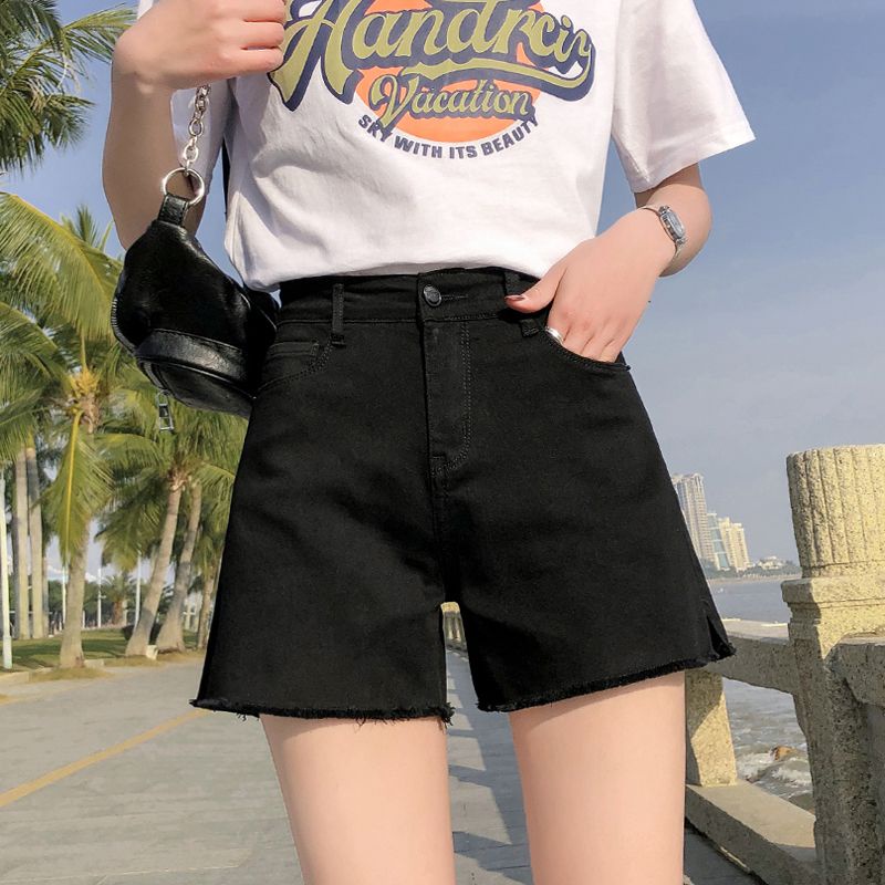 Quần Short Jean Cạp Cao Tua Rua Trẻ Trung Năng Động - LK035