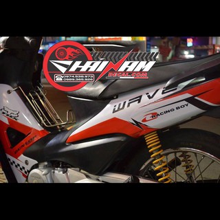 Tem Trùm Wave Trắng Đỏ Racingboy