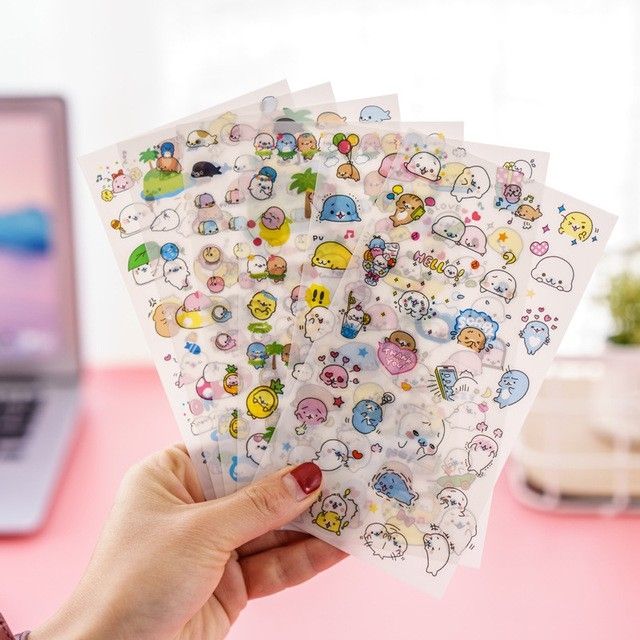 Set 6 tấm sticker hải cẩu ST04