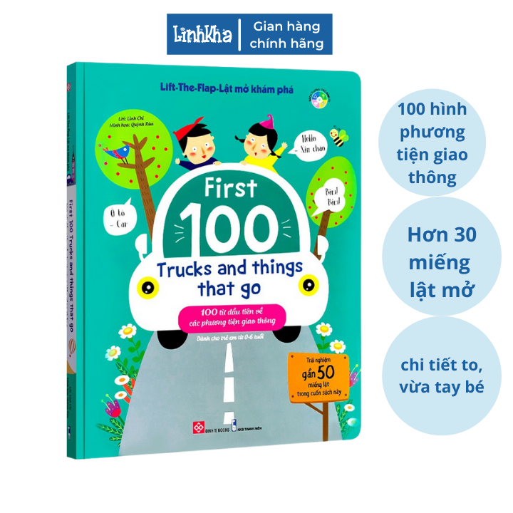Sách Lift-The-Flap - First 100 Trucks and things that go - 100 từ đầu tiên về các phương tiện giao thông - Đinh Tị | BigBuy360 - bigbuy360.vn