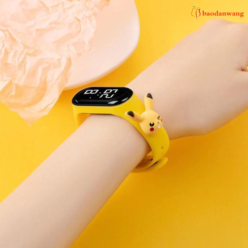 Đồng hồ đeo tay màn hình hiển thị LED điện tử màu trắng chống thấm nước thiết kế hoạt hình đáng yêu dành cho trẻ em Mi 3