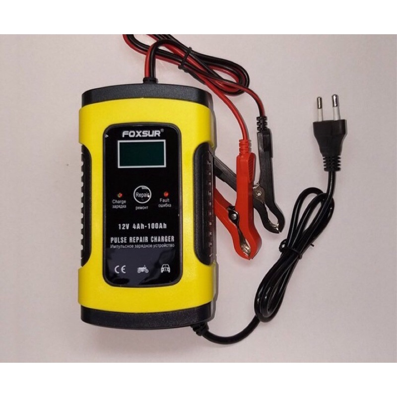 Sạc bình ắc quy ô tô xe máy 12V 4Ah - 100Ah FOXSUR tự ngắt khi đầy