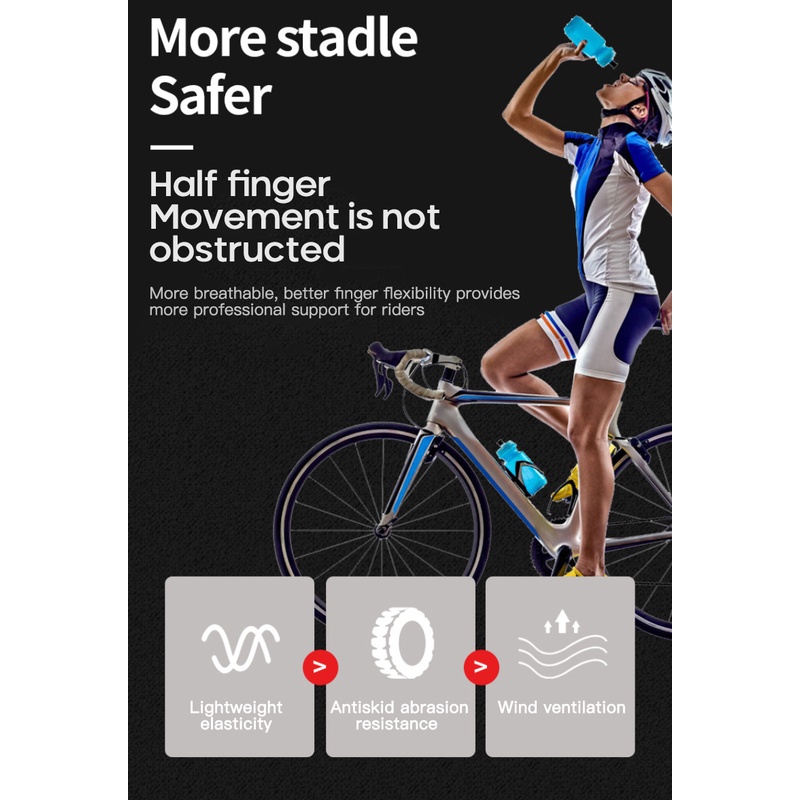 ⚡Còn Hàng⚡Găng Tay Đi Xe Đạp Găng Tay Nửa Ngón Chống Trượt Chống Mồ Hôi Cho Xe Đạp Leo Núi Ngoài Trời Găng Tay Xe Đạp Thể Thao Chống Sốc Thoáng Khí