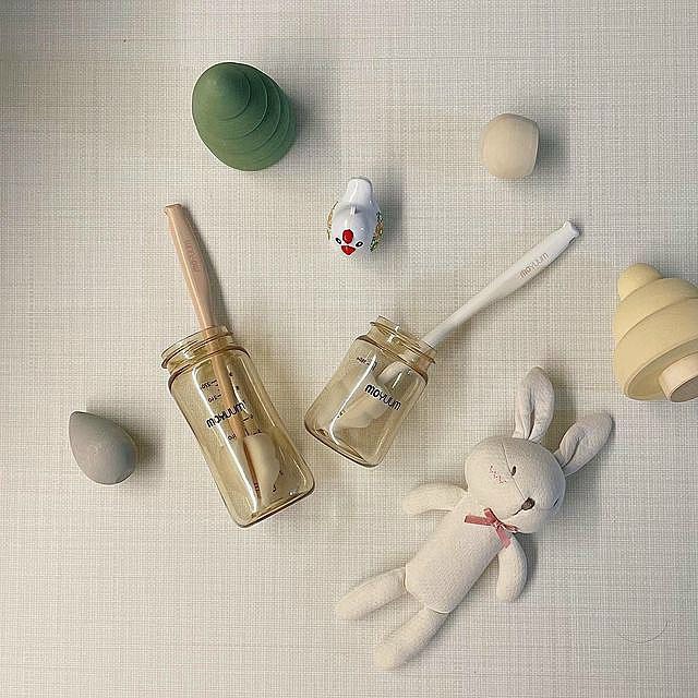 (Tách lẻ) Bộ cọ mút xốp bọt biển 2 trong 1 dùng cọ bình sữa kiêm cọ núm ti Grosmimi / Moyuum / TGM