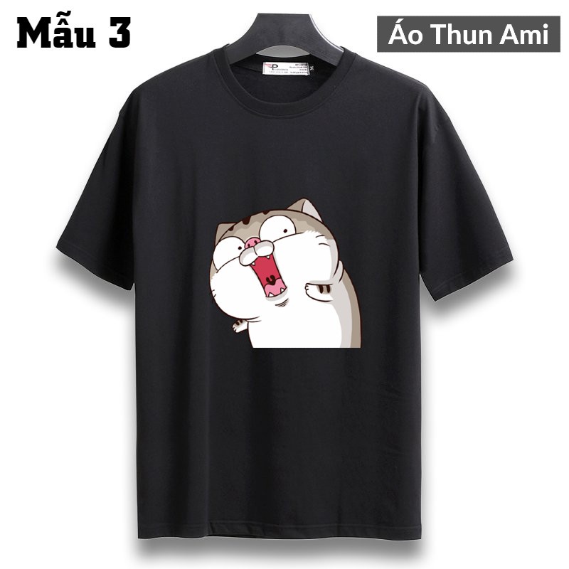 ⚡️FREESHIP⚡️Áo Thun Mèo Ami Bụng Bự Cực "CUTE" Mẫu Đen