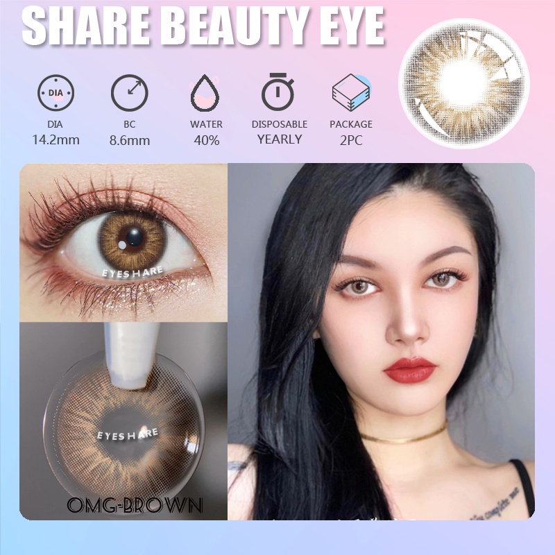EYESHARE  1 Cặp Kính Áp Tròng Mềm Mại Chất Lượng Cao lens thời trang