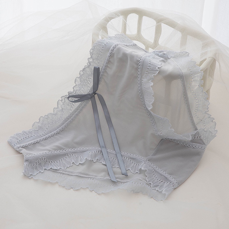Quần lót thun lạnh phối ren đáy quần cotton thoáng mát thấm hút ẩm khử mùi tốt đính nơ ở giữa siêu gợi cảm NORICHIP.
