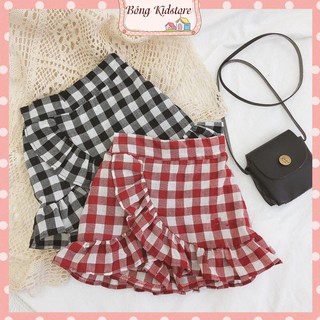 Chân váy bé gái đuôi cá kẻ caro, chân váy cho bé chất liệu đũi mềm thoáng mát - SP000406