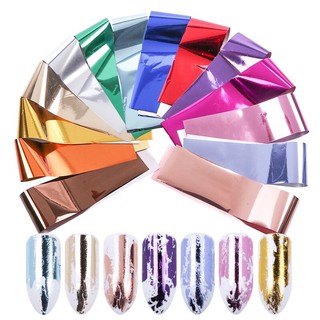 Foil dán móng nhũ gương màu 14 tấm