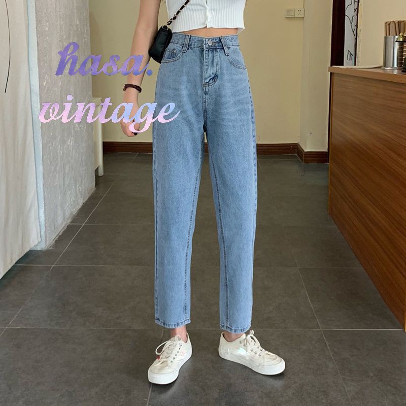 [Order]🌿 Quần jean baggy suông ống đứng cạp cao basic ulzzang 🔥