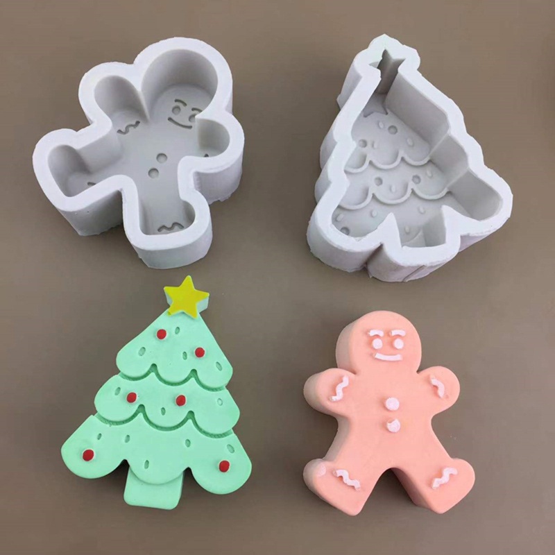 Khuôn silicone Làm Bánh / Xà Phòng Hình Người Gừng Giáng Sinh