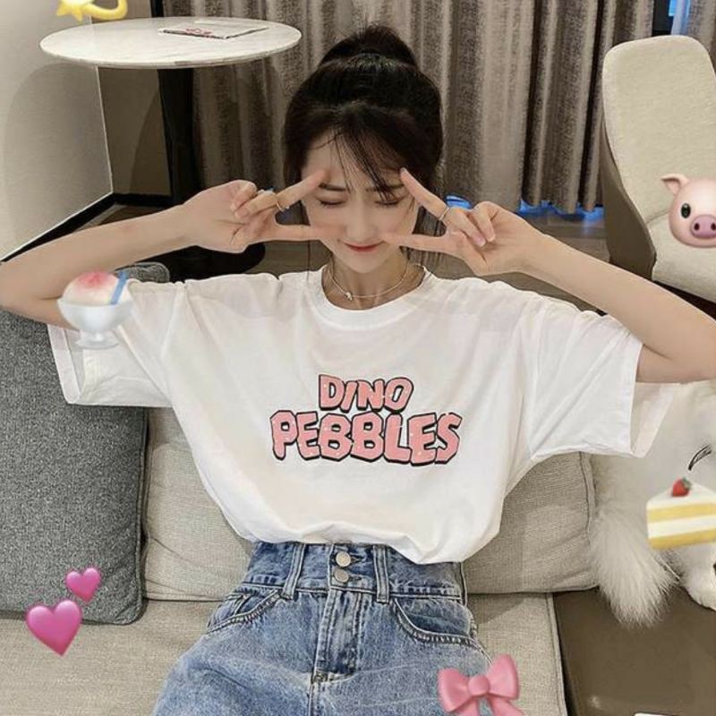 Áo thun tay lỡ Unisex khủng lông DINO