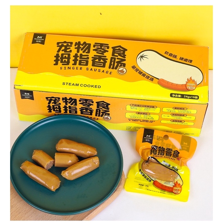 [ 24gr ] Xúc xích hấp Finger Sausage cho cún miu