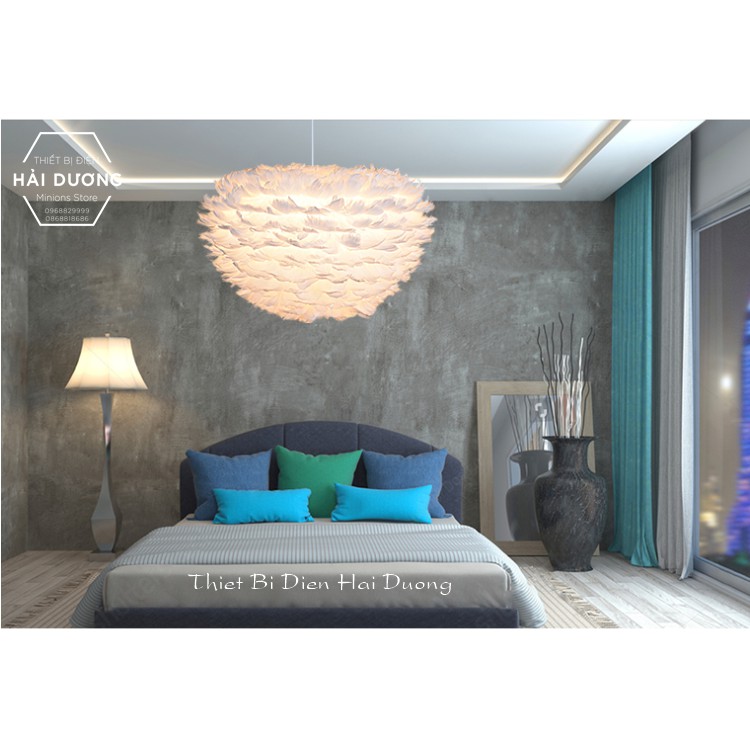 Đèn Chùm Mây lông Vũ Bắc ÂU Decor Lighting TN329  - 3 Chế Độ Ánh Sáng - SỬ DỤNG 3 ĐUI-TẶNG KÈM 3 BÓNG