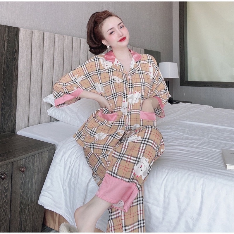 Đồ bộ nữ Lụa Nhật form rộng chất mát, Đồ mặc nhà pijama (Bigsize 50-110kg)
