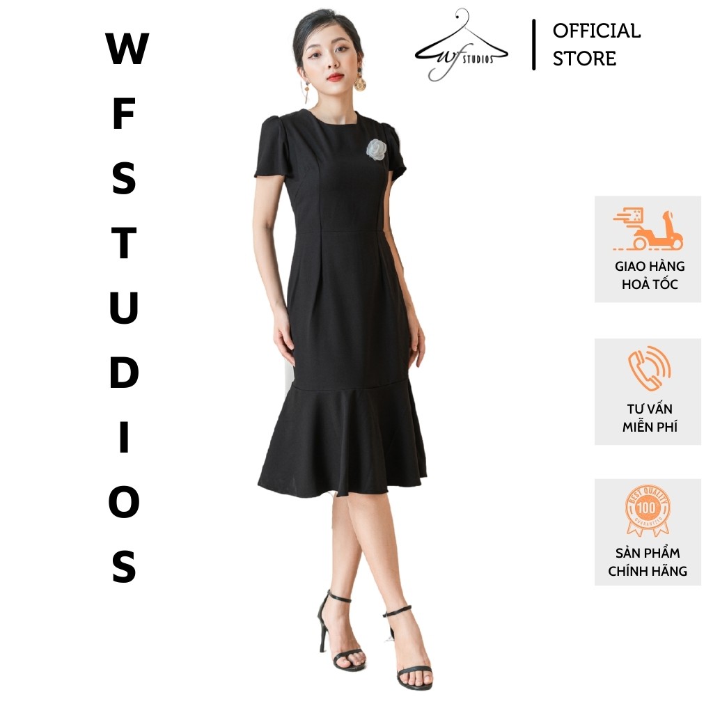 Váy cổ tròn đính hoa -Kira Dress-V09-wfstudios