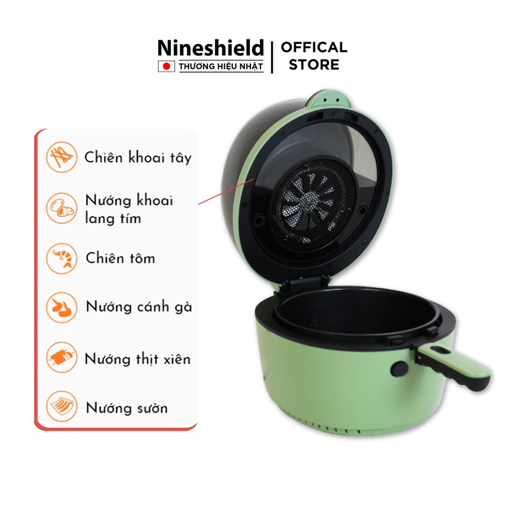 Nồi Chiên Không Dầu 8L Nineshield Loại Cơ KB-6001M