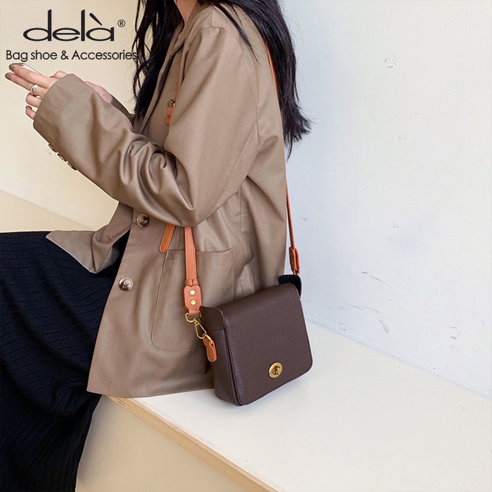 Dela Túi Đeo Vai mini Hình Vuông Phong Cách vintage Hàn Quốc Thời Trang Mới Cho Nữ