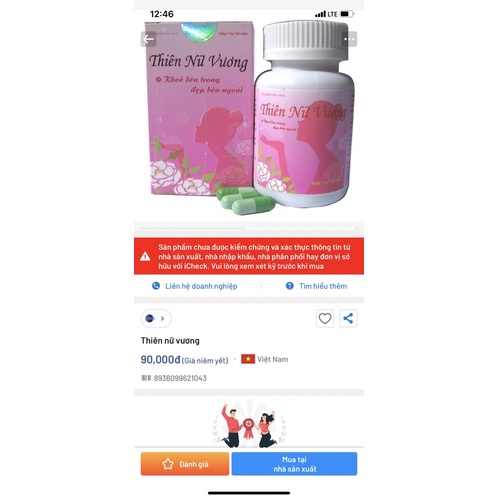 Viên uống điều kinh THIÊN NỮ VƯƠNG dùng cho phụ nữ bị rối loạn kinh nguyệt suy giảm nội tiết tố nữ tăng cường sinh lý nữ