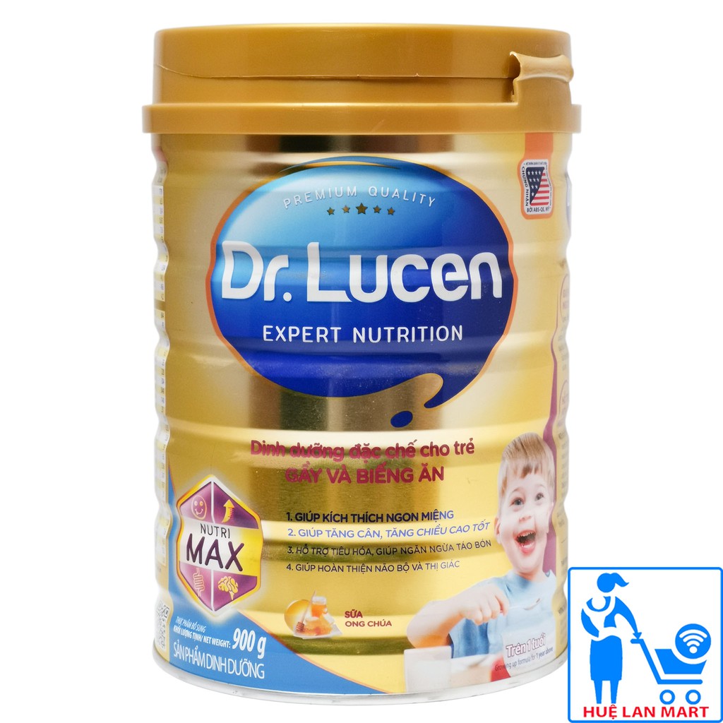 [CHÍNH HÃNG] Sữa Bột Nutifood Dr.Lucen Nutri Max Hộp 900g (Dinh dưỡng đặc chế cho trẻ GẦY &amp; BIẾNG ĂN)