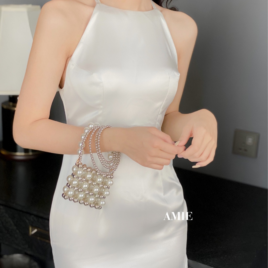 Đầm Body Đuôi Cá AMIE Hở Lưng Phi Lụa Nữ Cao Cấp Loại 1 Quý Phái